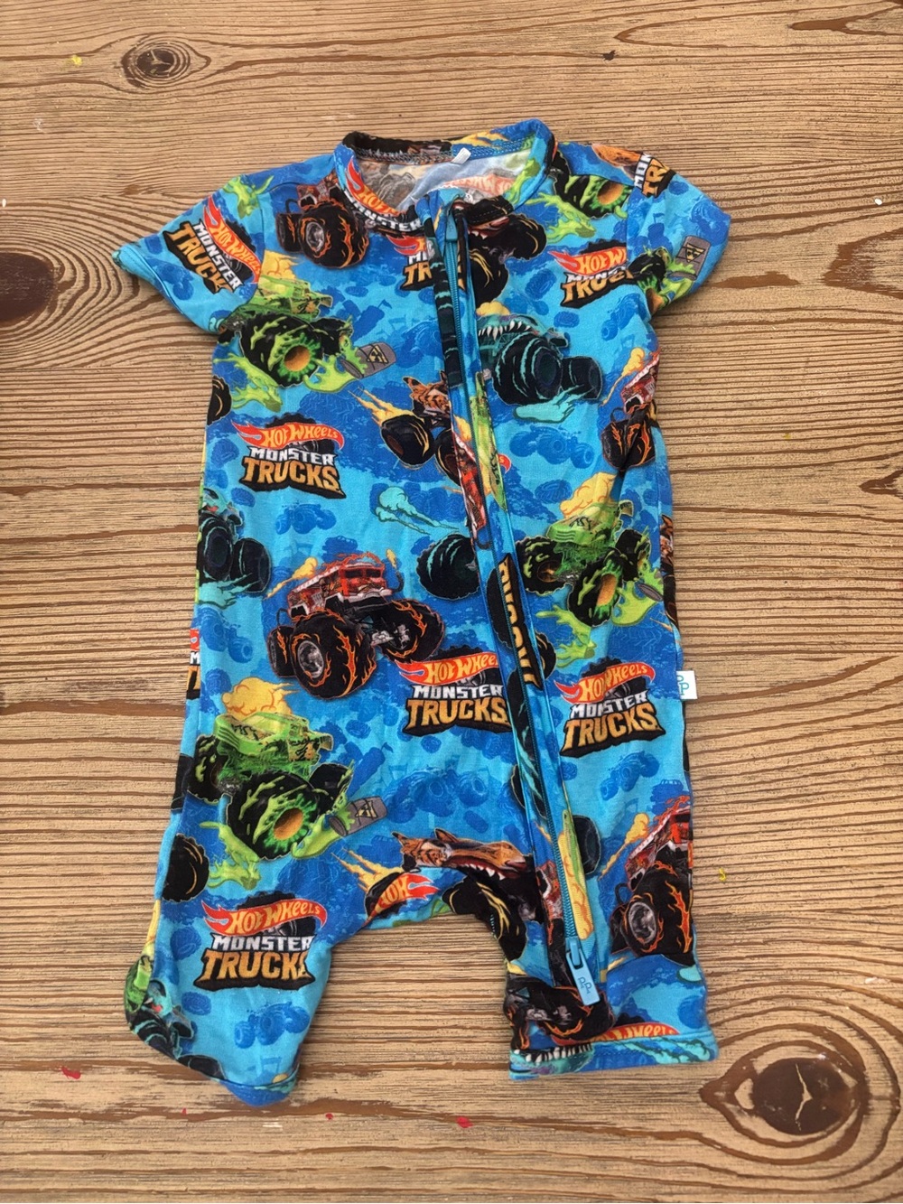 Posh Peanut Hot Wheels Monster Truck Bamboo Shortie Zippy 3-6m